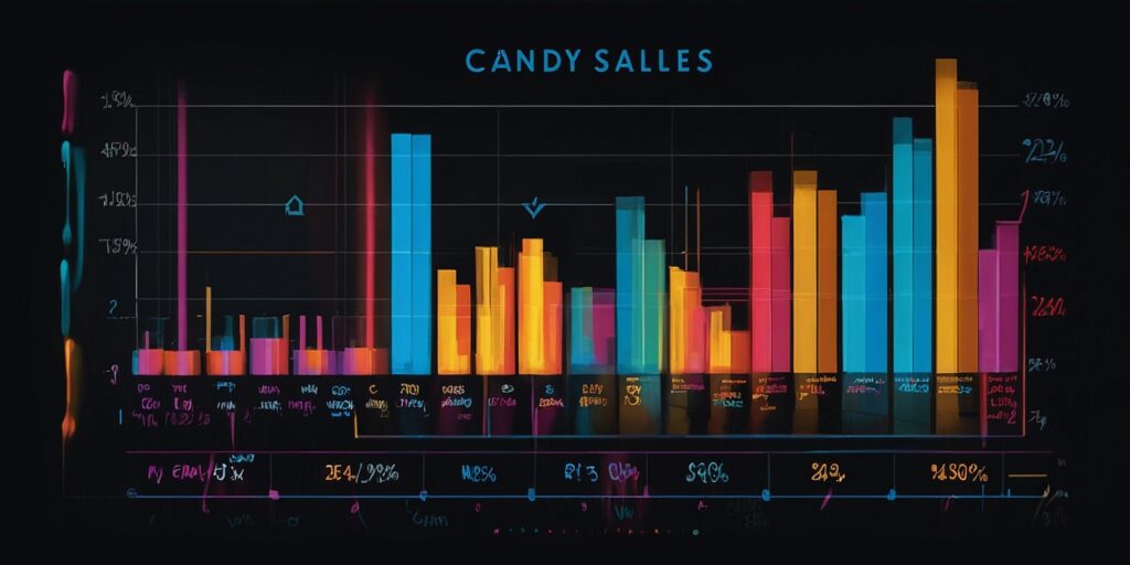 Image d'un graphique montrant l'évolution des ventes d'e-liquides candy au cours des dernières années. Le graphique illustre une croissance exponentielle des ventes de 2019 à 2023, avec une augmentation significative de 25% en 2022.